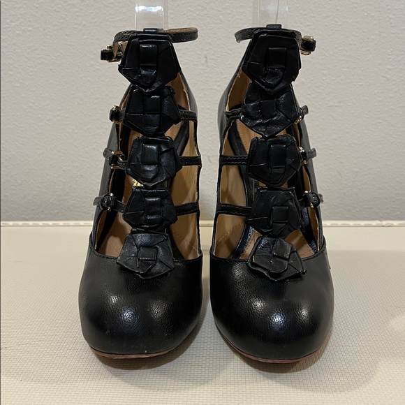 L.A.M.B. Black Strappy High Heels - Picture 13 of 15